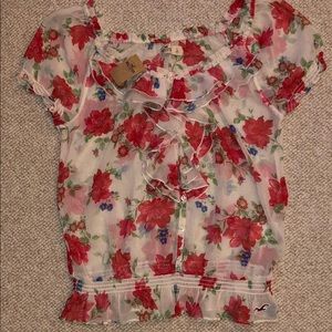Hollister Floral Print Blouse - Size L